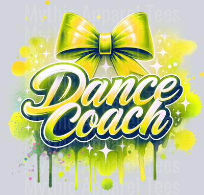 Dance Coach Airbrushed Gold DTF Dance Coach Transfers