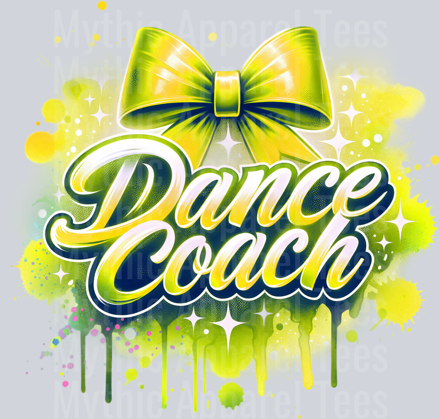 Dance Coach Airbrushed Gold DTF Dance Coach Transfers