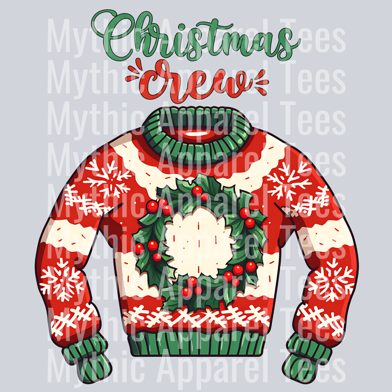 Christmas Crew Sweater – DTF Heat Transfer – Holiday Christmas Design