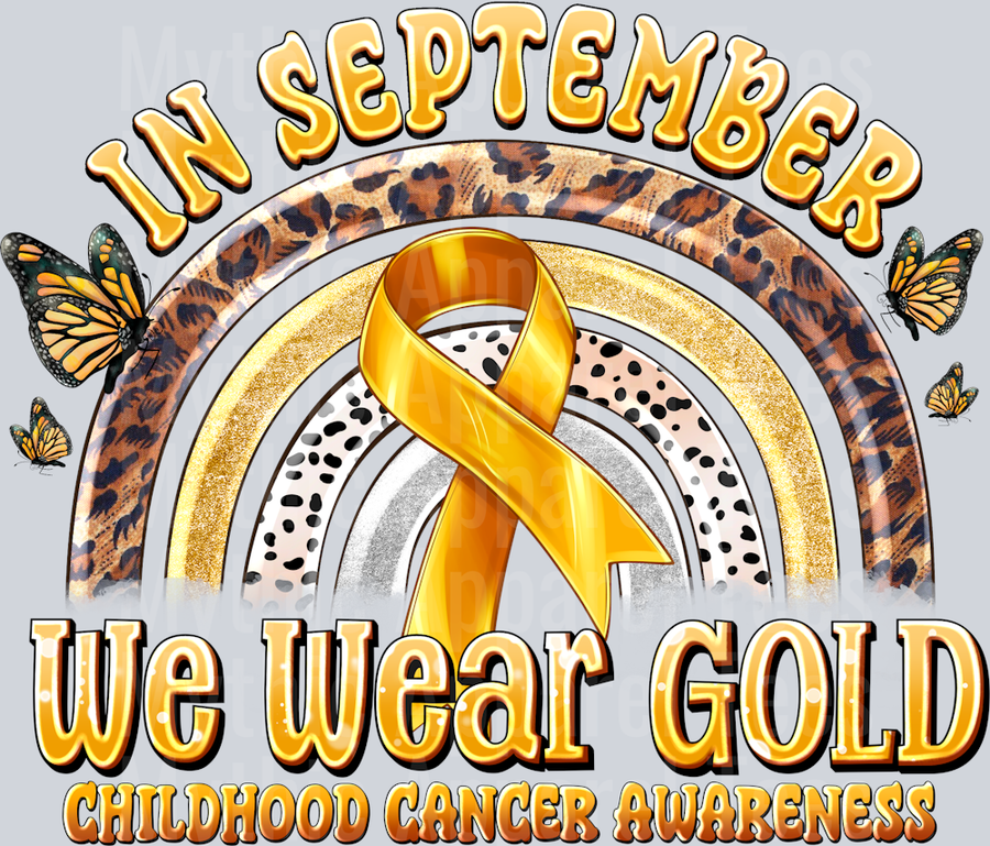 in September we wear gold childhood cancer awareness