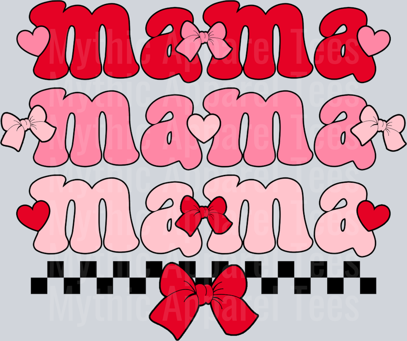 Valentine Mama Wavy Retro Funny Designs Valentines Day Sequin