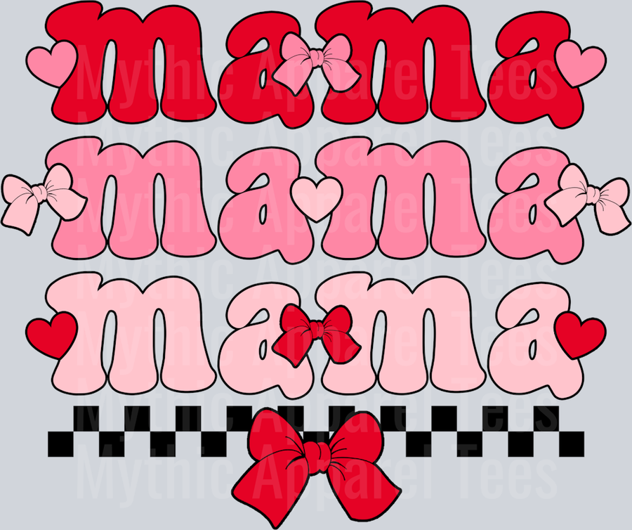 Valentine Mama Wavy Retro Funny Designs Valentines Day Sequin