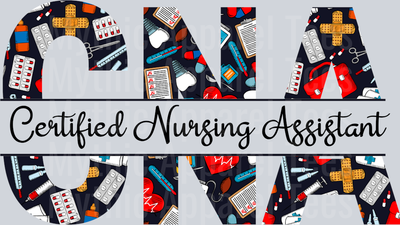 Certified Nursing assistant CNA Red White Black Colors DTF Nurse Transfers