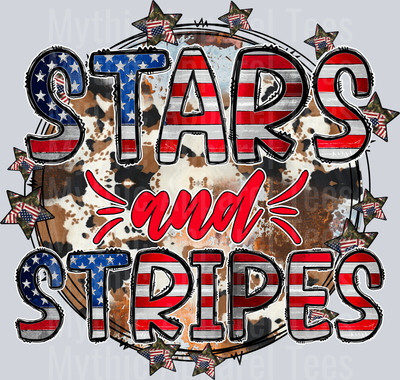 Stars And Stripes Flag American style 4th of July DTF Patriotic Transfers