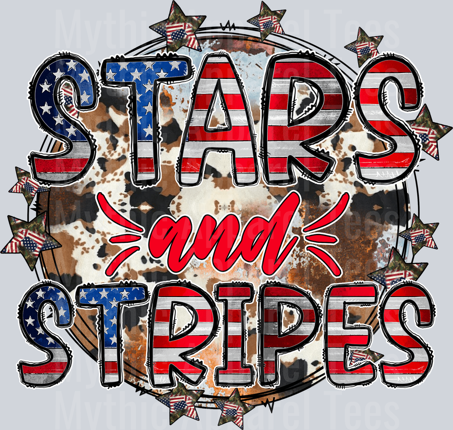 Stars And Stripes Flag American style 4th of July DTF Patriotic Transfers