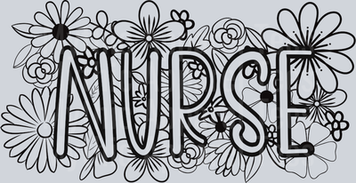 Nurse floral DTF Nurse Transfers