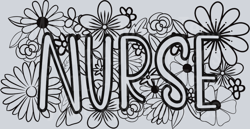 Nurse floral DTF Nurse Transfers