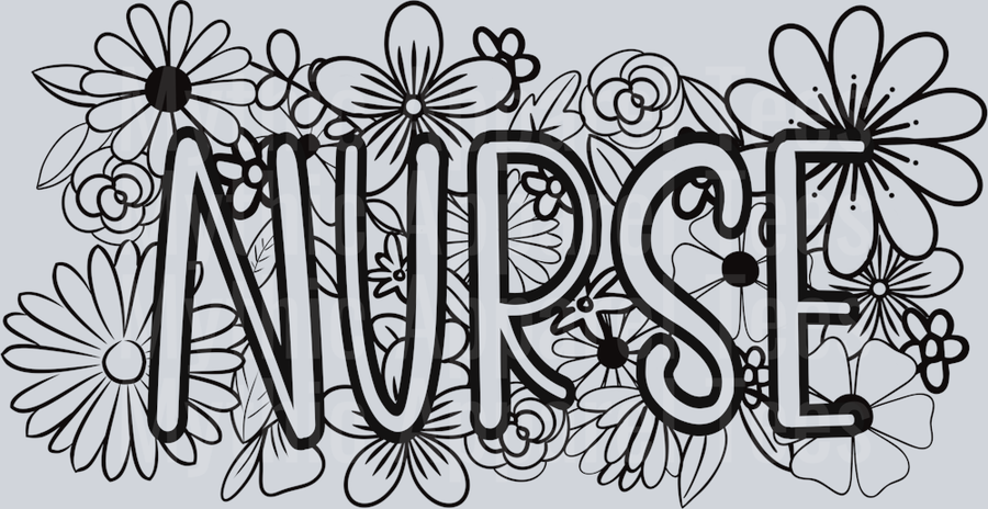 Nurse floral DTF Nurse Transfers