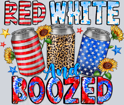 Red White and Boozed Drinking 4th of july Patriotic