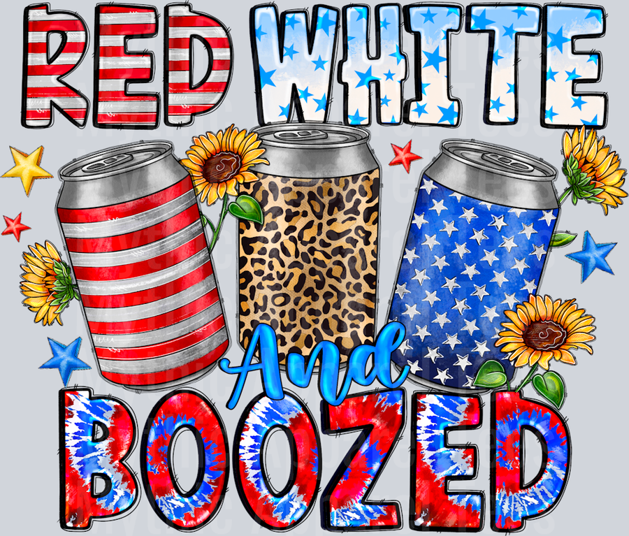 Red White and Boozed Drinking 4th of july Patriotic