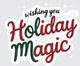 Christmas Wishing You Holiday Magic Red Green Script Lettering