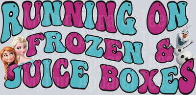 Running on Frozen and Juice Boxes DTF Disney Transfers
