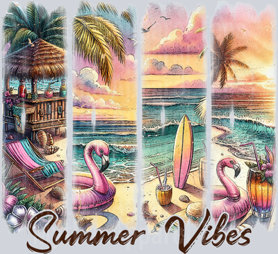 Flamingo Summer Vibes DTF Summer Transfers