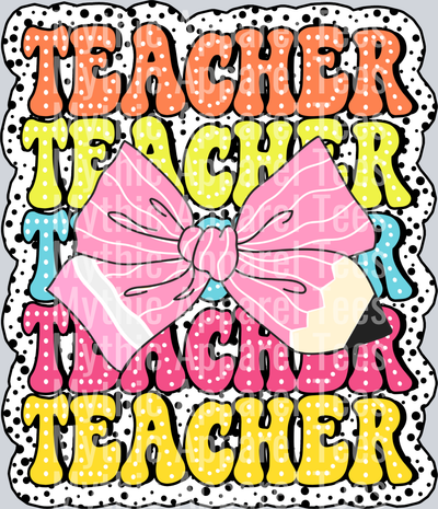 Teacher Glitter style DTF Teacher Transfers