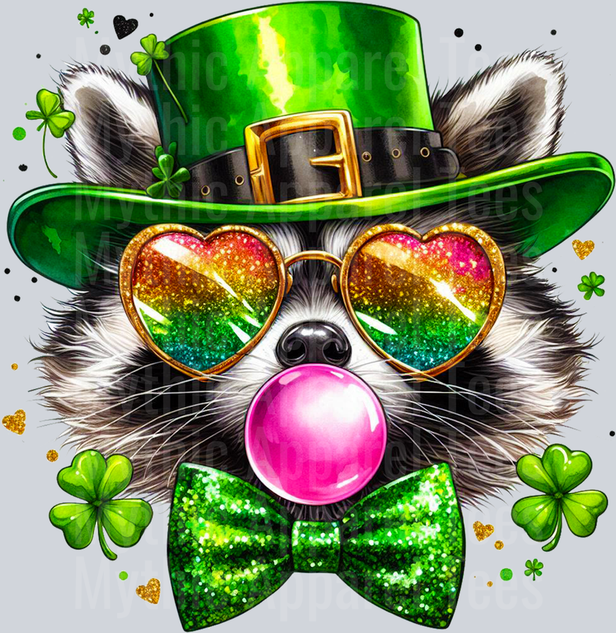 Raccoon Pink Bubble 2 St Patrick's Day