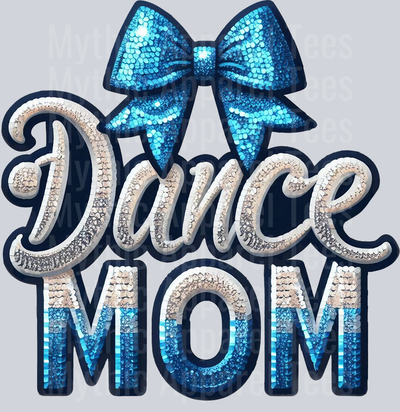 0013 Dance Mom Sequins Lt Blue DTF Dance Mom Transfers