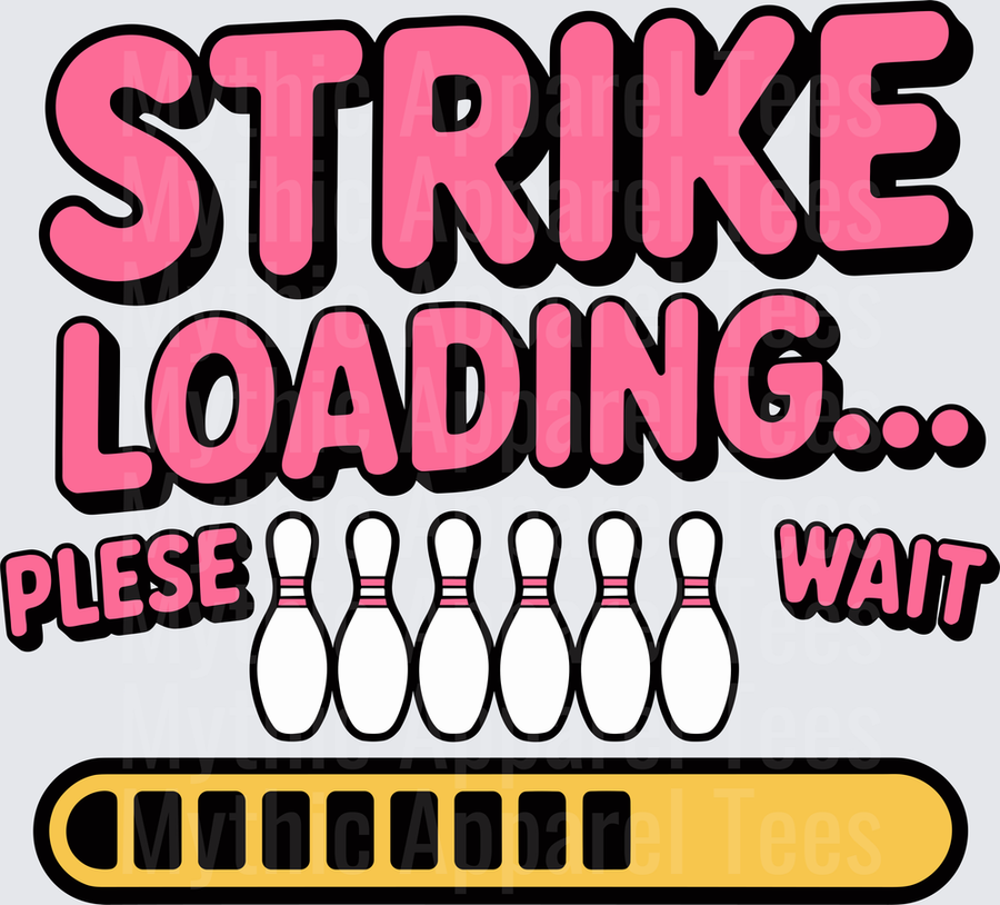 Bowling Strike Loading Please Wait Pins Progress Bar Pink