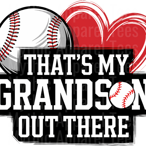 Grandma Grandpa Grandparents Baseball DTF Transfer
