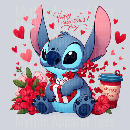 Stitch Valentines Day 9 DTF Stitch Valentine's Day Transfers