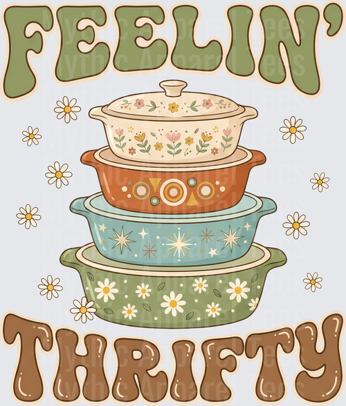 Feelin' Thrifty Vintage Pyrex Casserole Dish Stack with Daisies