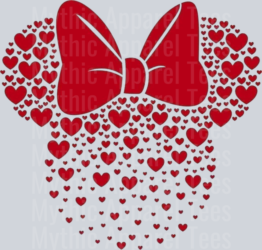 Disney Hearts bow DTF Disney Transfers