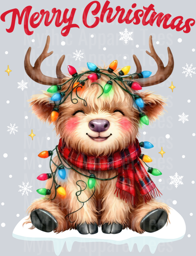 Christmas Pajamas Men Women Kids Christmas Highland Cow Sweatshirt