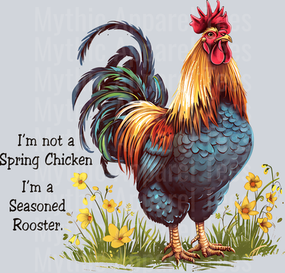 Im not a spring chicken im a seasoned rooster DTF Chicken Transfers