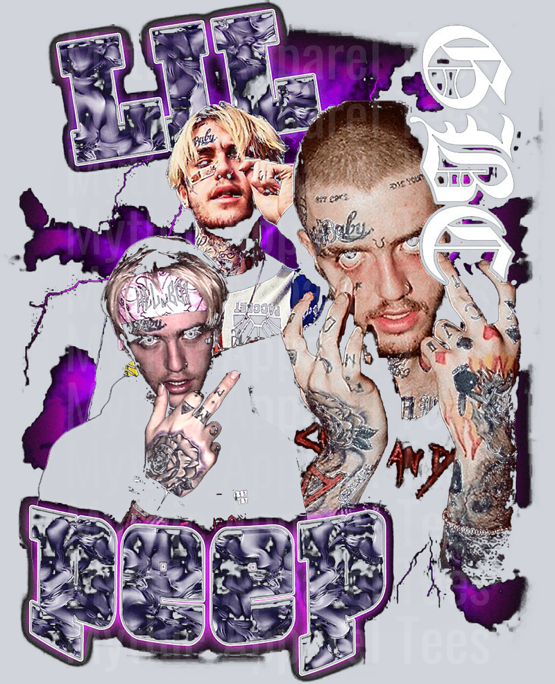 Lil Peep HALFTONE Made For Black Shirt DTF Pop Culture Transfers