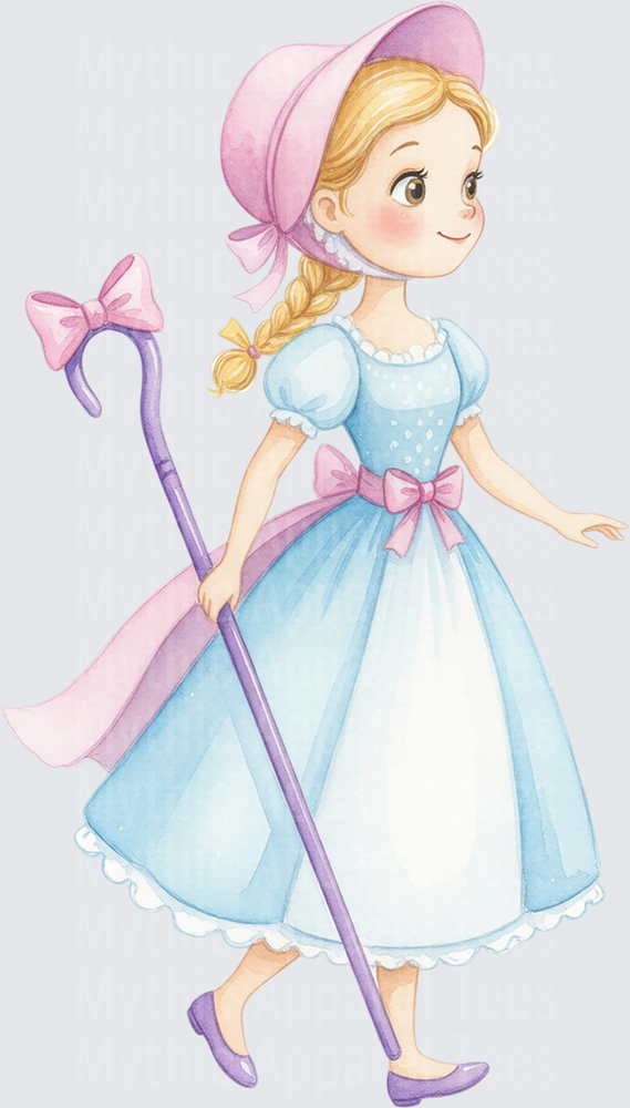 Toy Story 5 Bo Peep Watercolor Pastel Shepherd Girl Illustration