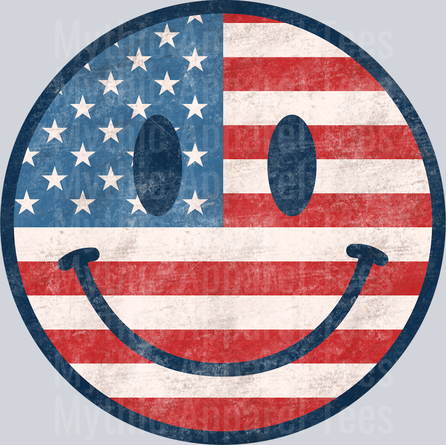 Smiley face American Flag Military DTF Patriotic Transfers