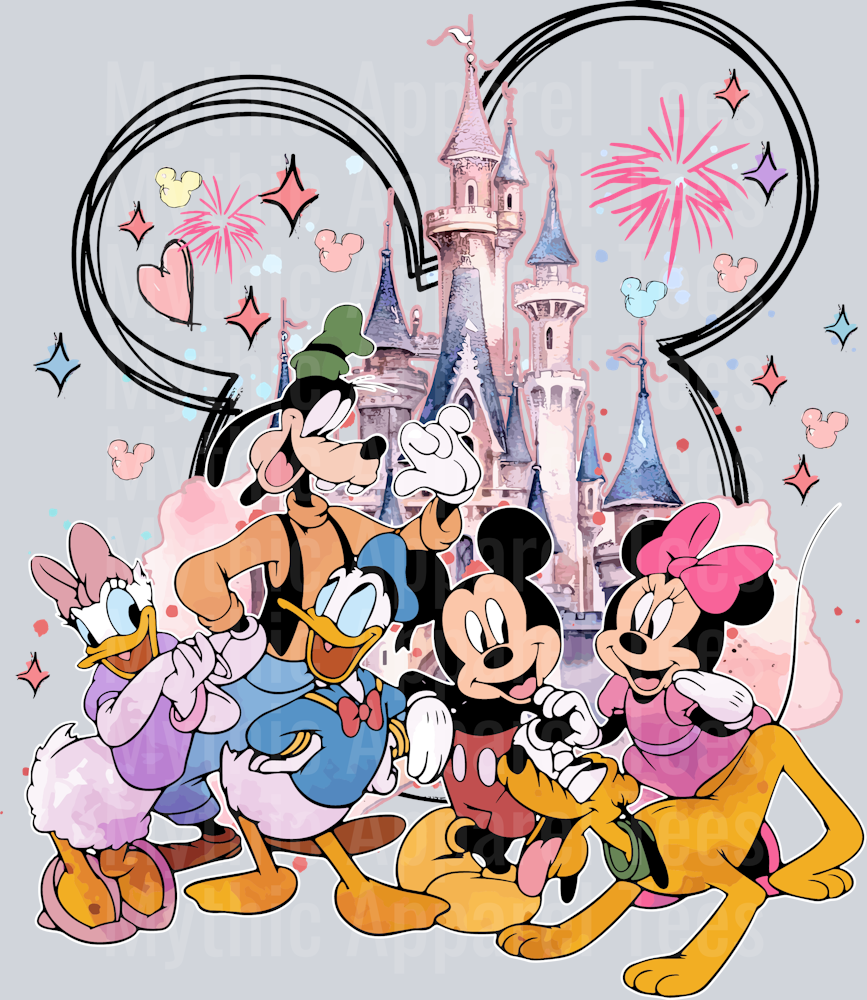 Goofy and crew Disney Castle cute micky DTF Disney Castle Transfers