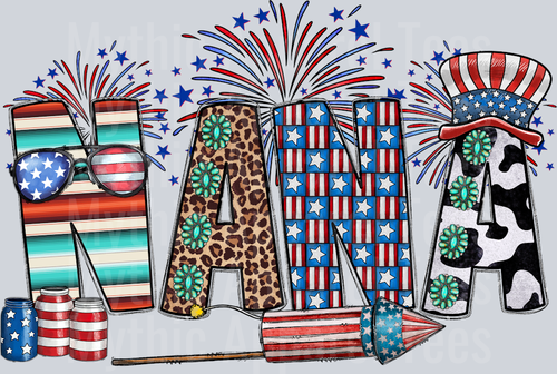 American Nana 4th of july Western