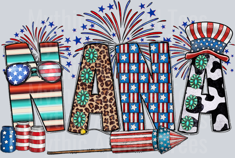 American Nana 4th of july Western