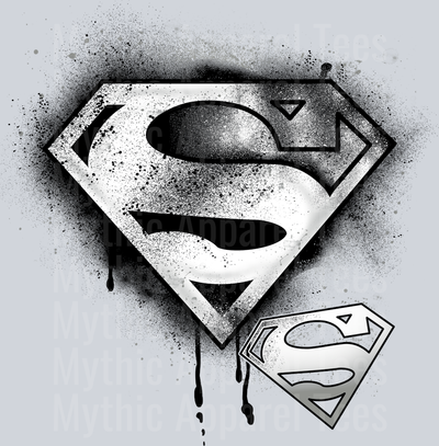 Spray painted superman logo DTF Superman Transfers