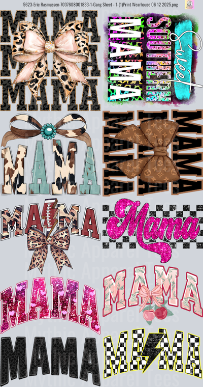 Mama Mixed GANG SHEET 10 FULL SIZE IMAGES
