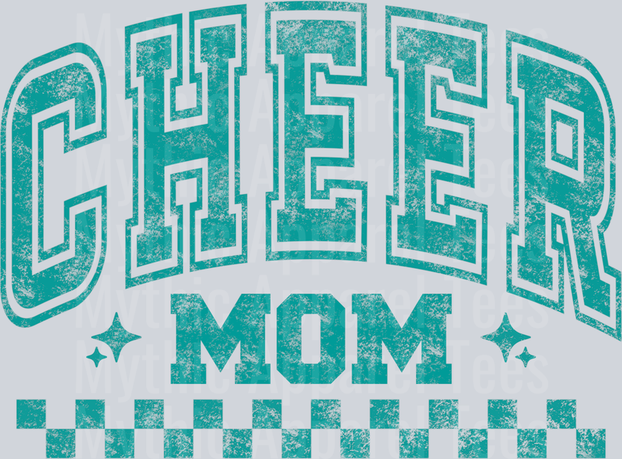 Cheer Mom Green Checkers Varsity Letters