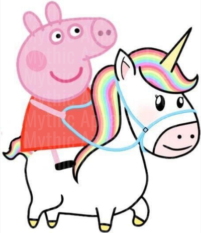 Peppa Pig Riding Rainbow Mane Unicorn