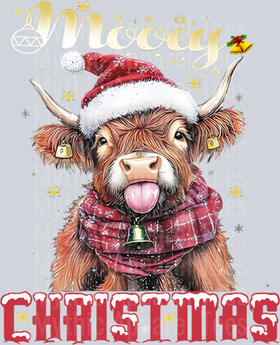 Funny Highland Cow Mooey Christmas Cute Farm Women Men Kids Pullover Hoodie