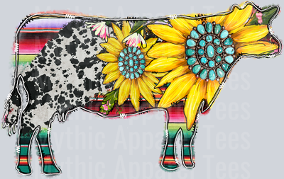 Cowhide Sunflower Cow Western