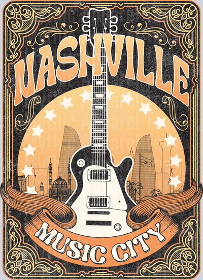 Nashville Music City Country Music Western