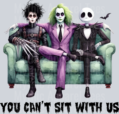 You Can't Sit With Us Mean Girls Edward Scissorhands Jack Skellington Beetlejuice DTF Halloween Transfers