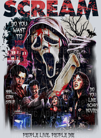 Scream Ghostface Horror Movie Icon Halloween DTF horror Movie Transfers