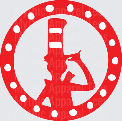 DR Seuss Cat in the Hat Silhouette Peace Sign Red Circle