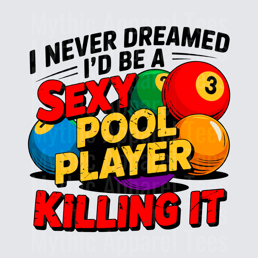I Never Dreamed I'd Be A Sexy Pool Player Killing It Billiard Balls Funny Quote