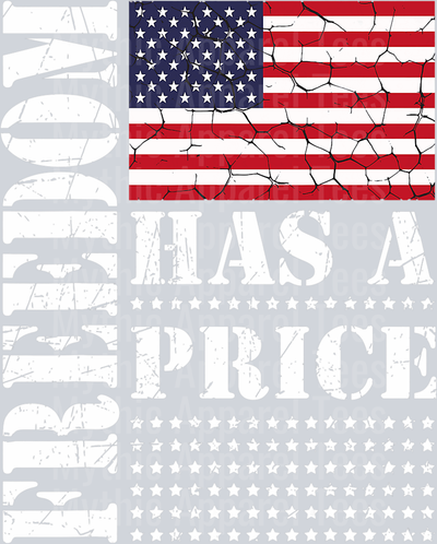 Freedom has a price red white and blue tattered flag DTF Patriotic Transfers