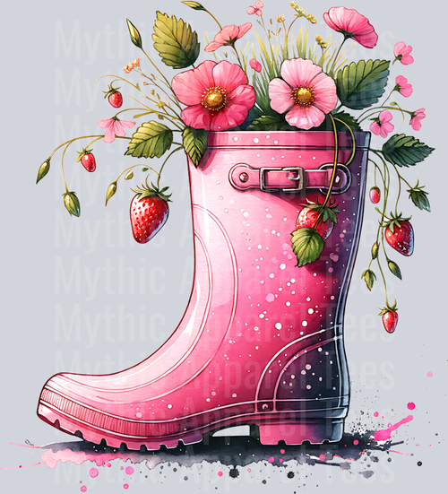 PINK RAINBOOT CLIPART PNG