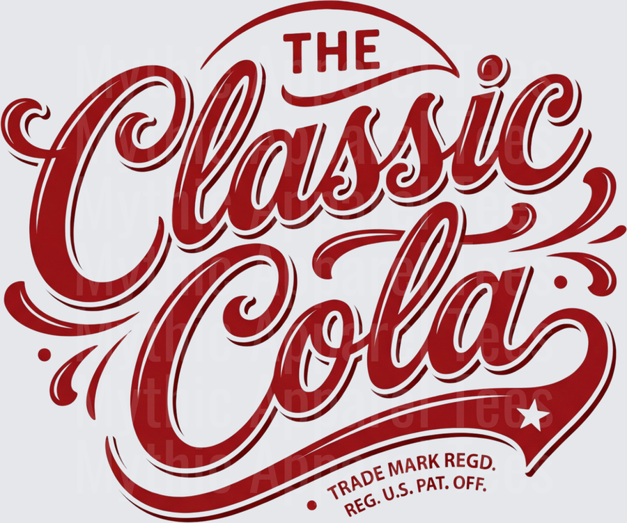 Coke The Classic Cola Vintage Script Retro Logo Design