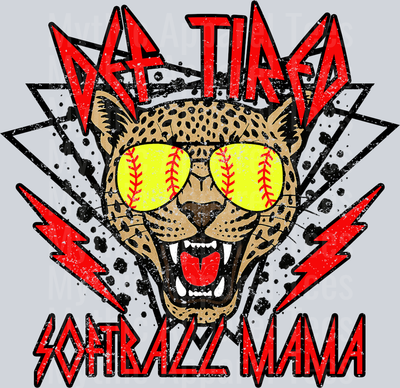 Def Tired Softball Mama School Spirit & Sports