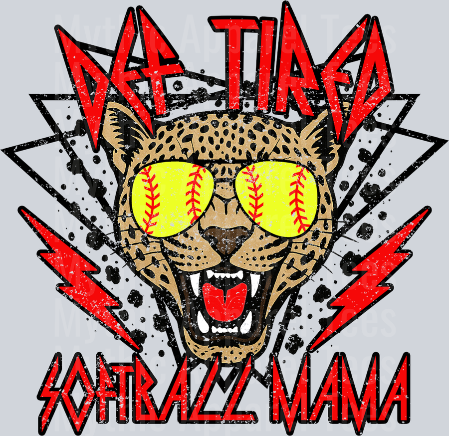 Def Tired Softball Mama School Spirit & Sports