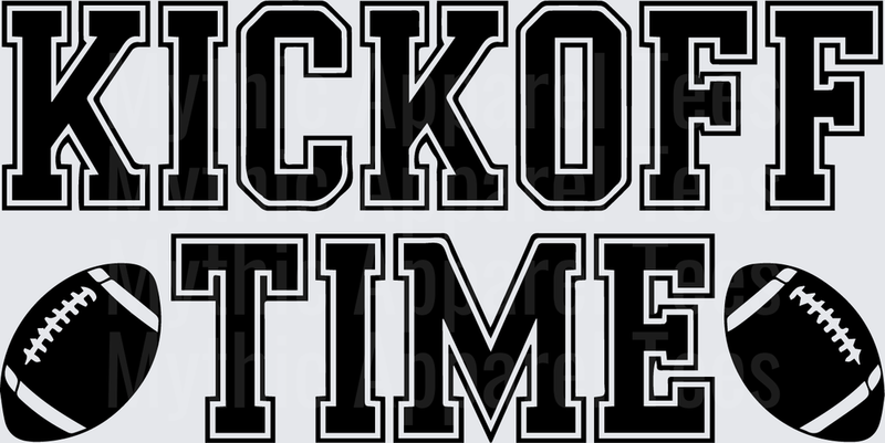 American Football Kickoff Time Bold Varsity Letter Design